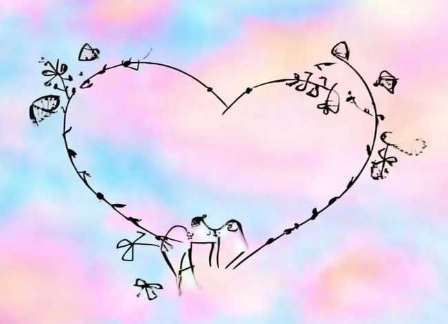 爱心故事简笔画；爱心故事简笔画图片