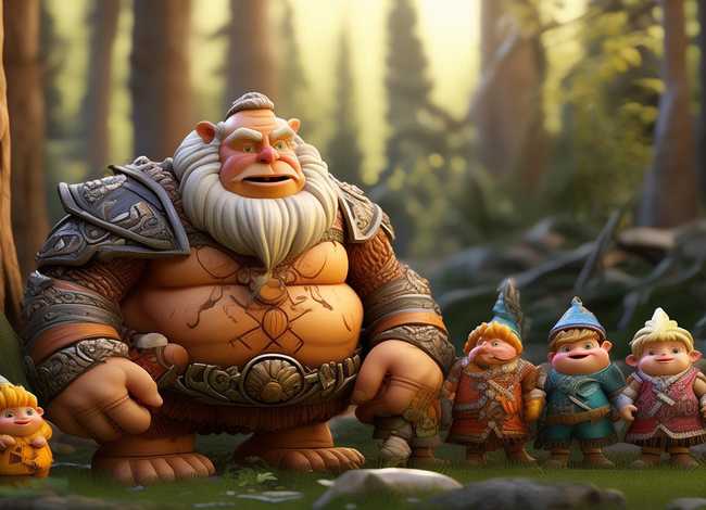 小巨人与大巨人儿童故事 - 大巨人与小矮人故事