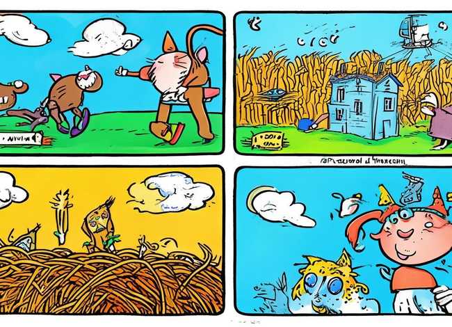 英语成语故事四格漫画手绘 - 英语成语故事四格漫画手绘图片