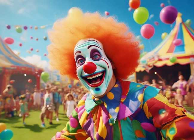 快乐的小丑的儿童故事，快乐的小丑儿童画