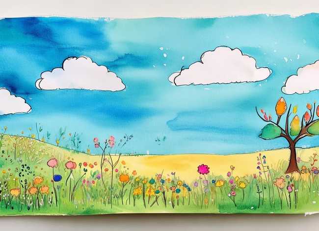 儿童水粉风景画图片大全；儿童水粉风景画图片大全简单