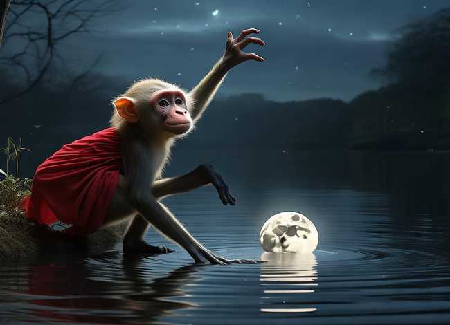猴子捞月故事讲述；猴子捞月故事简述