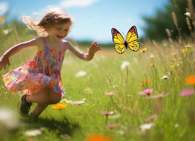 儿童追黄蝶的故事100字、儿童追黄蝶的情景100字