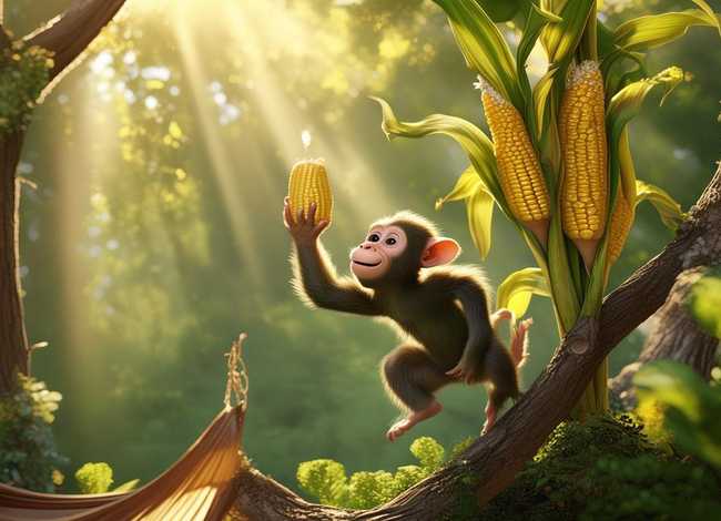 小猴子摘玉米儿童故事；小儿故事睡前故事大全猴子摘玉米