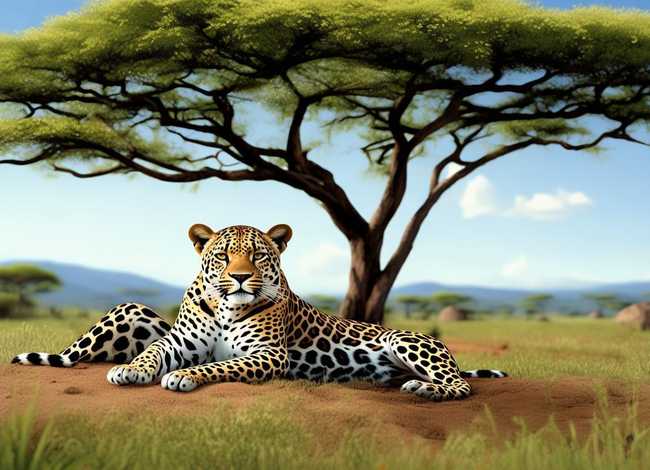 豹故事插画素材，豹子绘画素材