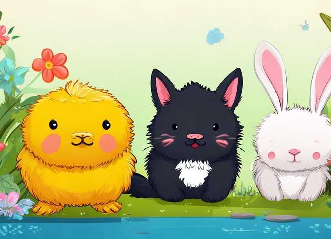 儿童连环画小鸡小猫和小兔，儿童连环画小鸡小猫和小兔图片