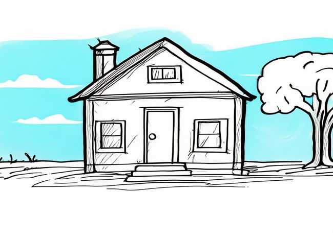 线描画儿童画房子，儿童线描画房子简单