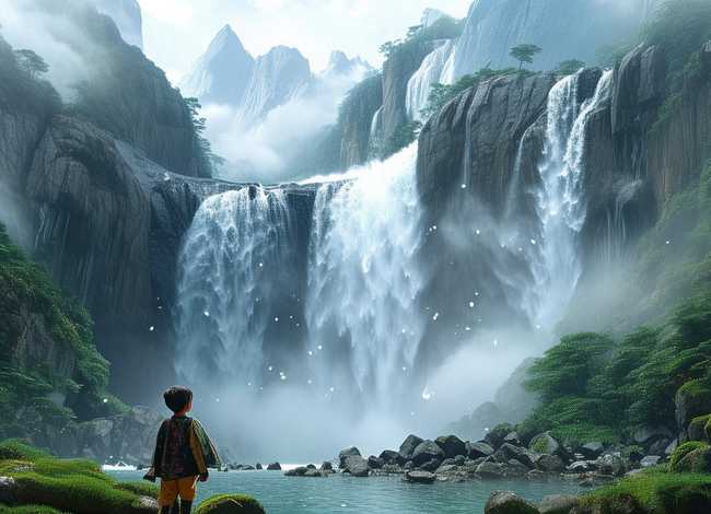 儿童古诗望庐山瀑布（少儿古诗望庐山瀑布）