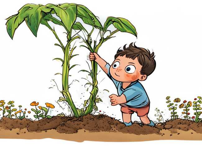 拔苗助长儿童画 - 拔苗助长简笔画 儿童画