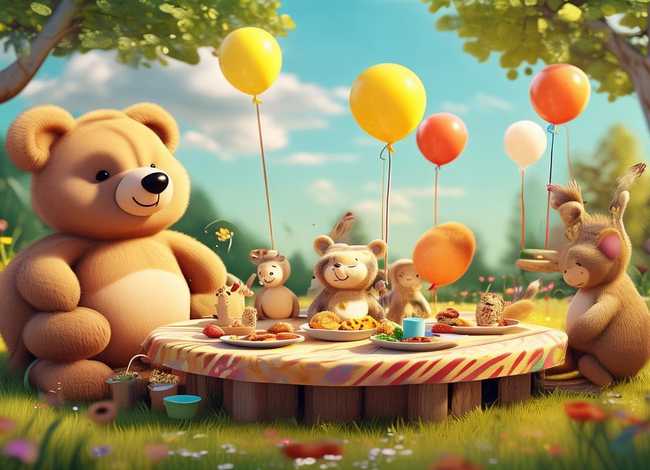 儿童故事小熊请客的动画，小熊请客的视频故事