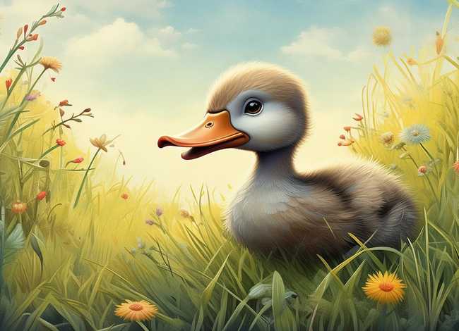 童话故事丑小鸭儿童画（童话里的丑小鸭怎么画）