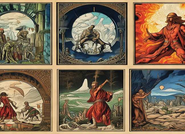 神话故事的英文 - 神话故事的英文手抄报A3六宫格