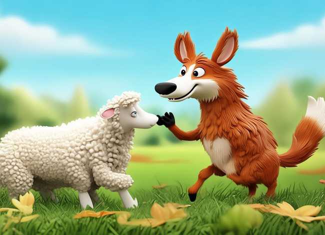 狼与羊的故事儿童画、狼与羊的小故事