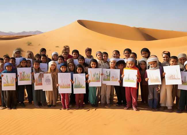 沙漠儿童画 沙漠儿童画一等奖 沙漠儿童画 沙漠儿童画一等奖