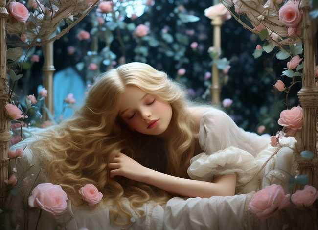 童话故事睡美人儿童画，睡美人童话故事绘画