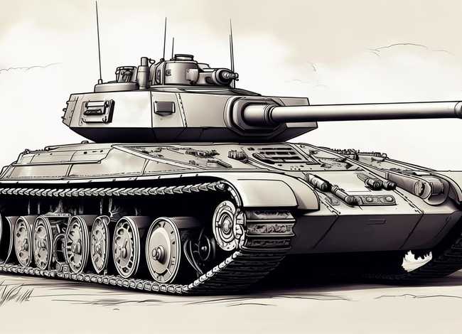 豹式重坦简笔画、豹式重坦简笔画教程