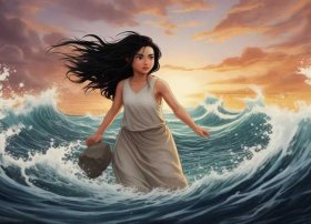 神话人物绘画四年级精卫填海；神话手抄报简单又漂亮 四年级精卫填海