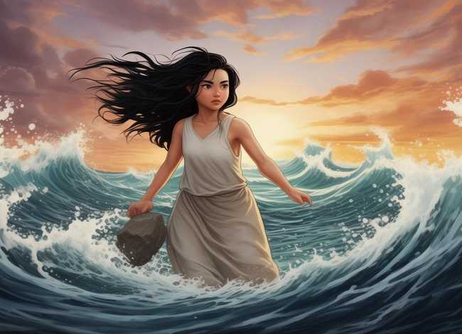 神话人物绘画四年级精卫填海；神话手抄报简单又漂亮 四年级精卫填海