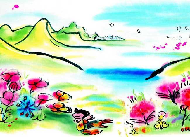 水墨画儿童作品、水墨画儿童作品内容