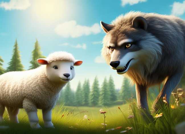 儿童故事狼和小羊ppt课件，少儿故事狼和小羊
