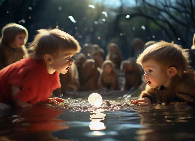 猴子捞月的故事幼儿表演；幼儿故事猴子捞月精简版