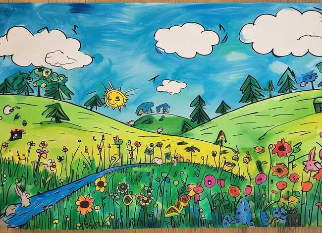 三年级儿童画图片，三年级儿童绘画简易图片