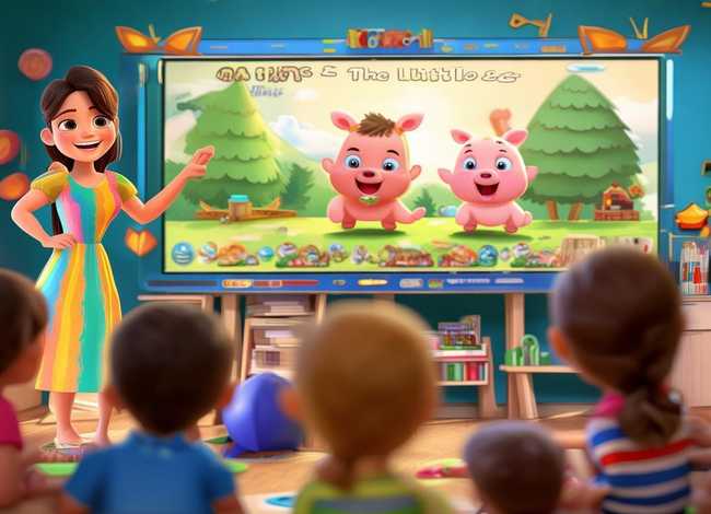 学前儿童听老师讲三只小猪的故事 幼师讲三只小猪的故事视频