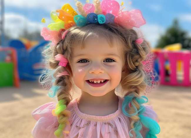 头饰发型儿童；头发怎么梳头发儿童