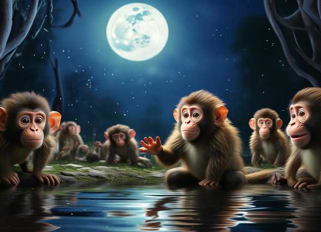 儿童睡前故事猴子捞月 - 幼儿睡前故事猴子捞月