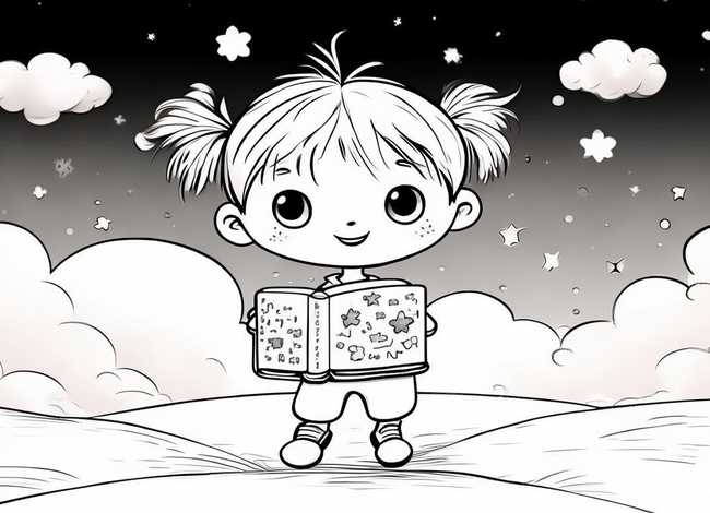 儿童故事插画简笔画黑白；儿童故事简笔画黑白