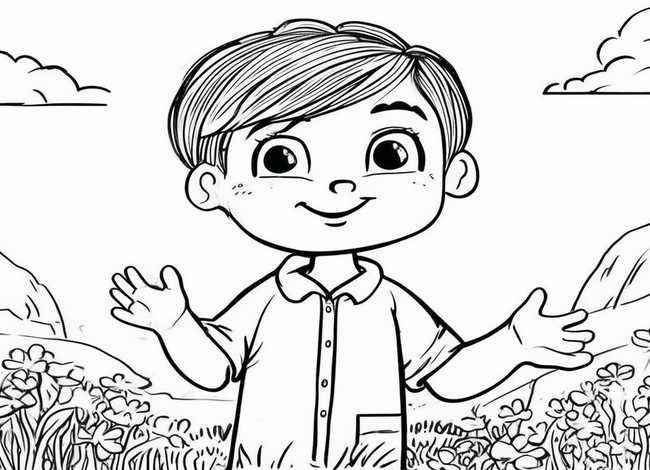 善良的小男孩儿童故事，善良的小男孩简笔画