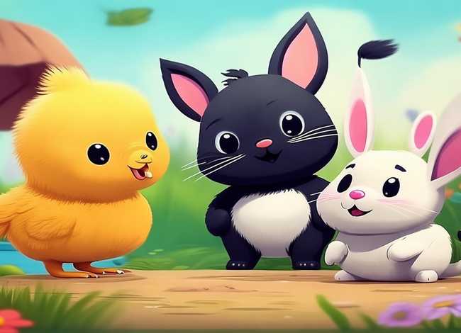 儿童连环画小鸡小猫和小兔，儿童连环画小鸡小猫和小兔图片