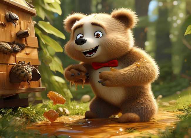 关于熊的搞笑儿童故事；关于小熊的搞笑故事