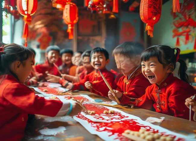 春节风俗儿童绘画故事、春节的风俗儿童画