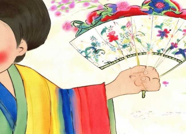 扇子画国画儿童，扇子画国画儿童图片