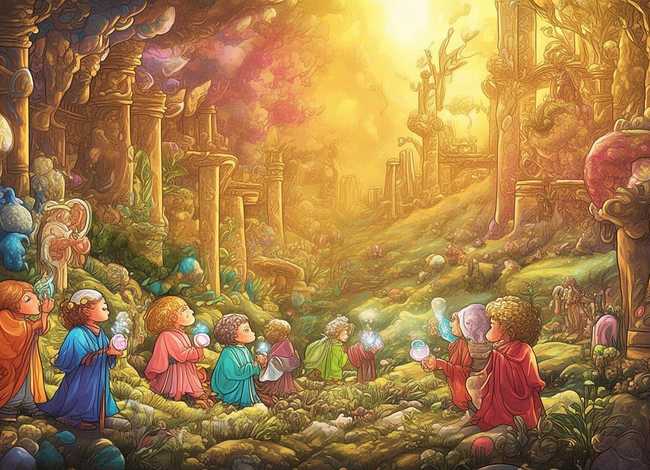 世界神话绘画作品儿童；世界神话传说绘画