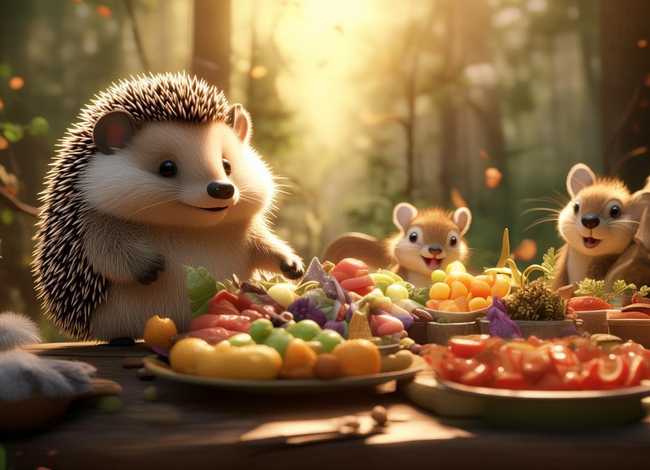 小刺猬请客儿童故事 - 小刺猬请客的故事