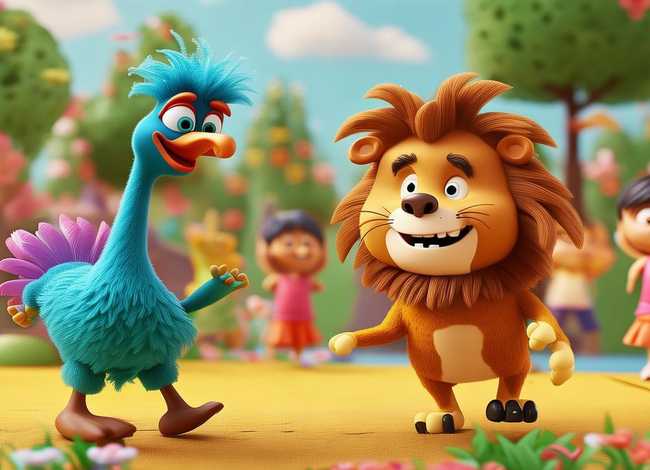 鸵鸟和狮子的故事幼儿园；鸵鸟和狮子的故事幼儿园中班