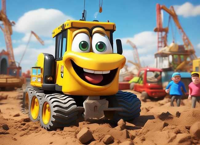 挖土机的故事视频儿童 - 挖土机工作视频故事机工作视频