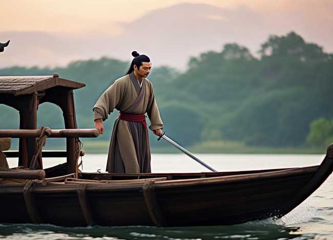 成语故事绘画作品刻舟求剑 - 成语故事大全文字版刻舟求剑