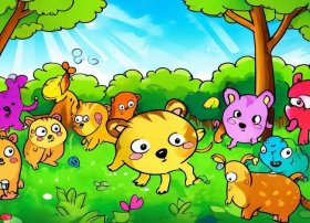 幼儿故事简笔画彩色 - 幼儿故事简笔画彩色版