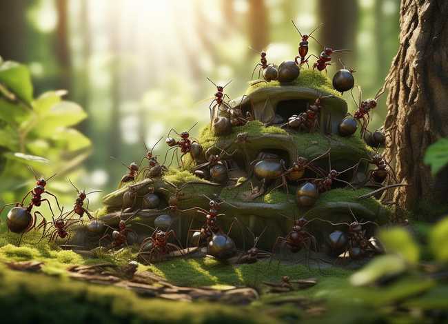 儿童故事小蚂蚁造房的图片 - 小蚂蚁盖房子的故事