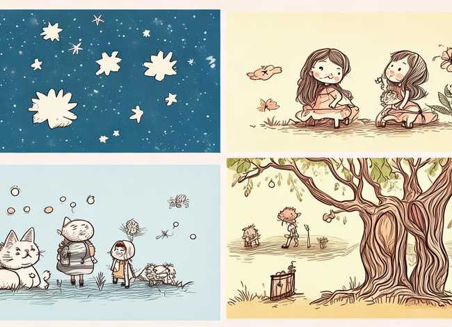 小故事简笔画四幅图，小故事简笔画四幅图怎么画