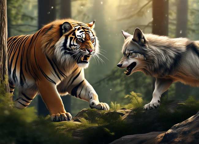 老虎和大灰狼故事，老虎和大灰狼故事内容