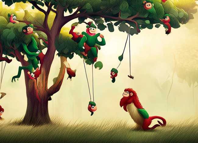 树上七个猴地上一个猴谜语，树上七个猴地上一个猴谜语怎么说