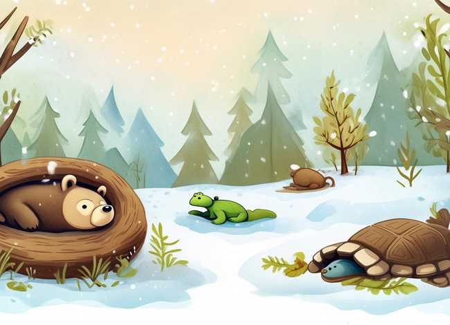 冬眠的动物儿童画 冬眠的动物儿童画教案