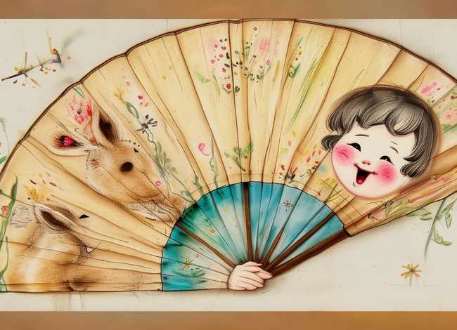 扇子画儿童动物、扇子画儿童动物图片 扇子画儿童动物、扇子画儿童动物图片
