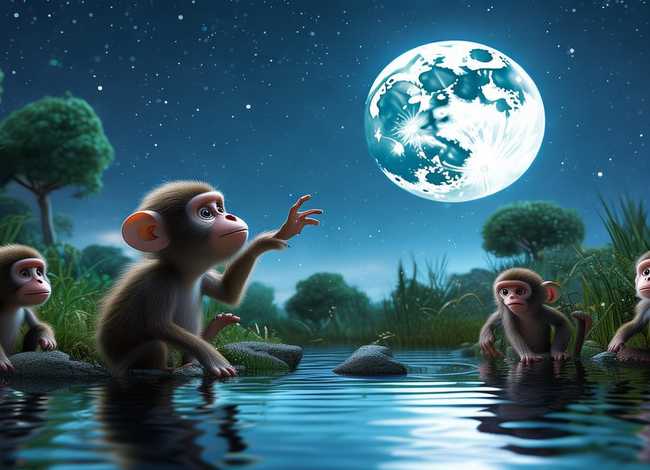 猴子捞月的故事幼儿中班（猴子捞月亮的故事中班）