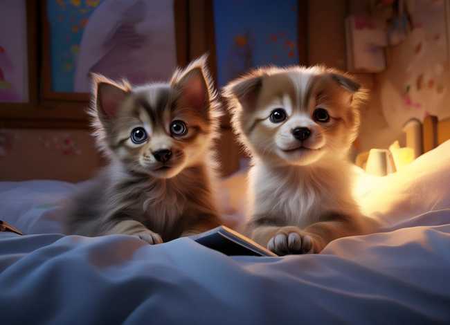 儿童睡前故事猫和狗；睡前故事小狗和小猫的故事