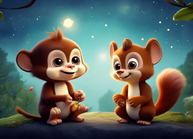 儿童睡前故事猴子和松鼠 - 睡前小故事猴子和松鼠